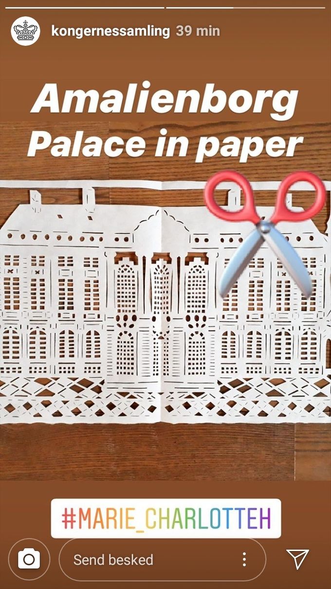 Det færdige klip af Amalienborg. Her vist på Kongernes Samlings Instagram-story, oktober 2019